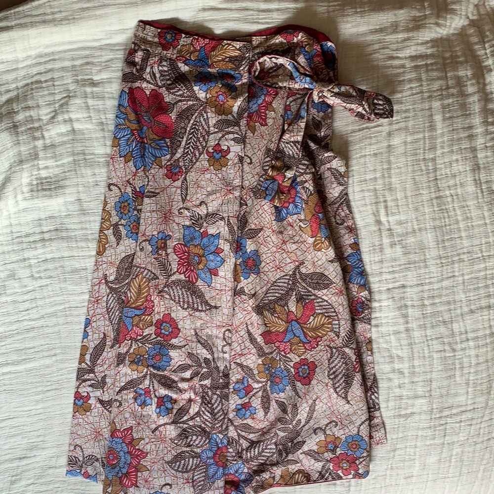 Vintage Batik Wrap Skirt. Natural cotton material. one size fits most.